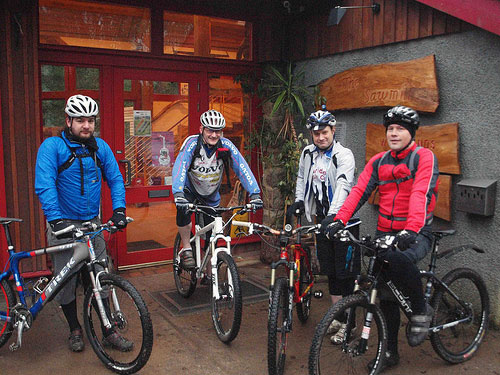 Toby, Alistair, Steve and Errol about to set out on the trails.