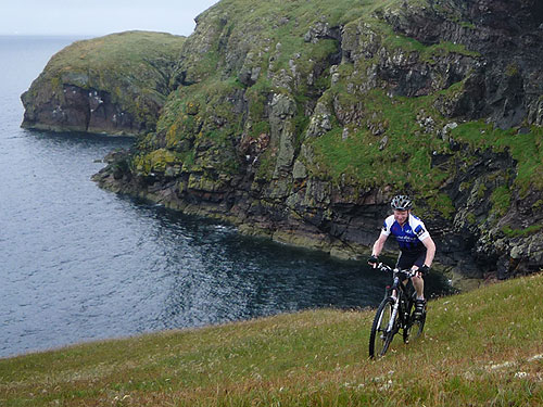 Gavin climbs out of the geo after  the lighthouse